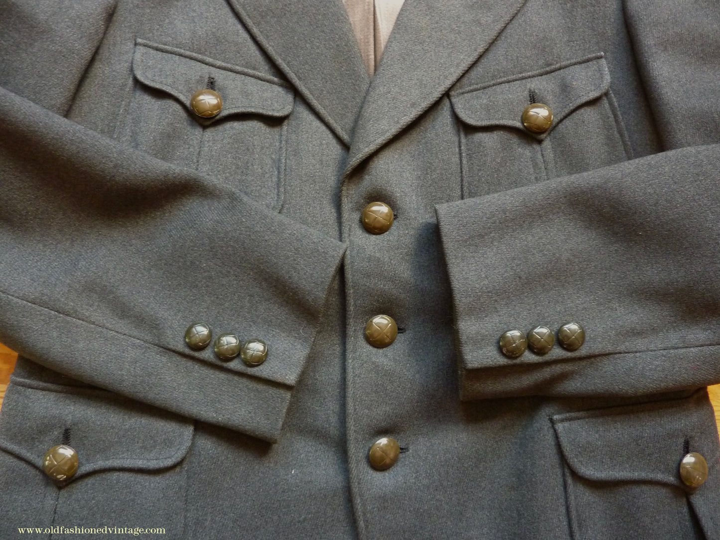 Vintage Mens 1940s 1950s Sports Suit Back Belted Jacket & Breeches Grey Wool 38" Short