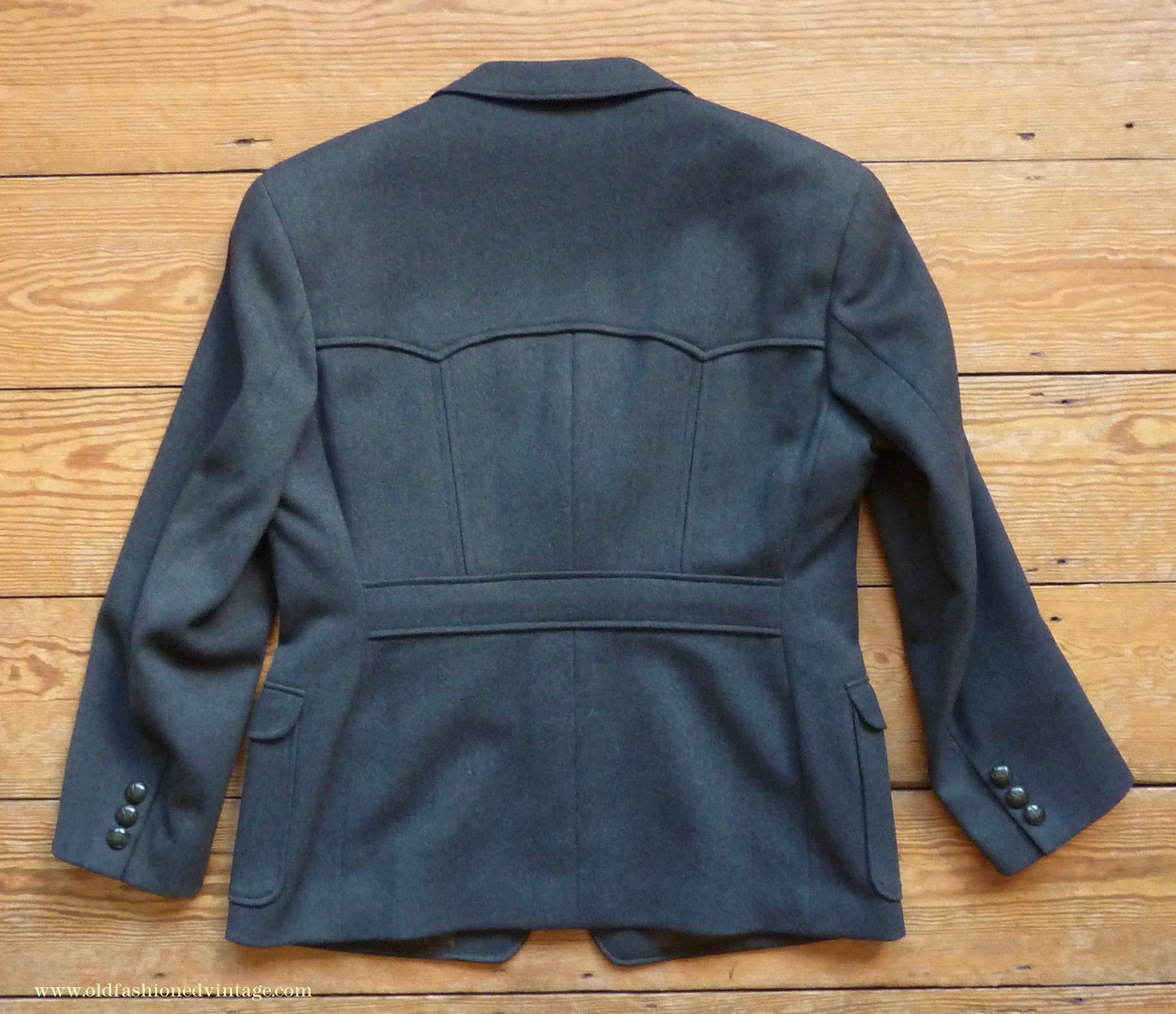 Vintage Mens 1940s 1950s Sports Suit Back Belted Jacket & Breeches Grey Wool 38" Short