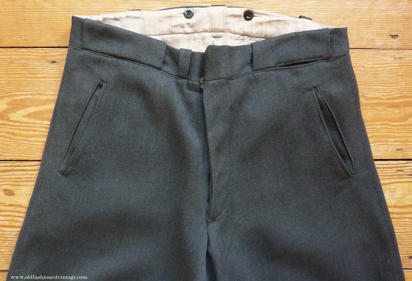 Vintage Mens 1940s 1950s Sports Suit Back Belted Jacket & Breeches Grey Wool 38" Short