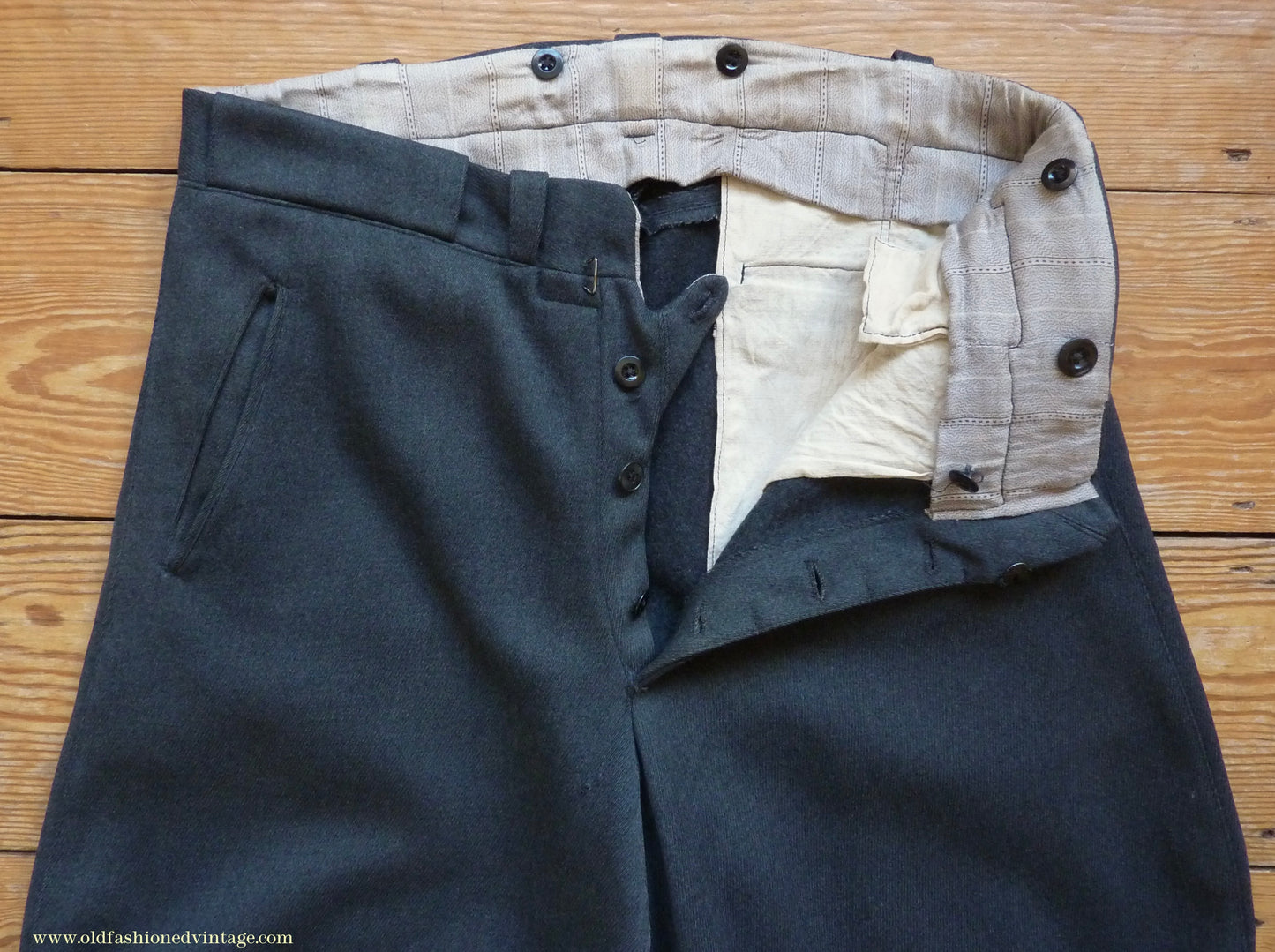 Vintage Mens 1940s 1950s Sports Suit Back Belted Jacket & Breeches Grey Wool 38" Short