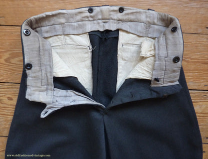 Vintage Mens 1940s 1950s Sports Suit Back Belted Jacket & Breeches Grey Wool 38" Short