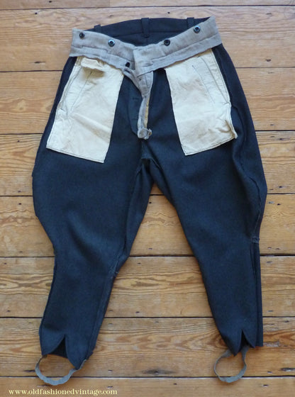 Vintage Mens 1940s 1950s Sports Suit Back Belted Jacket & Breeches Grey Wool 38" Short