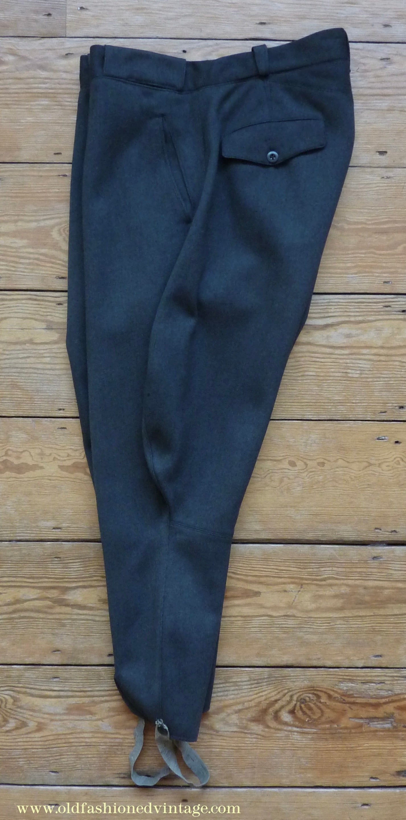 Vintage Mens 1940s 1950s Sports Suit Back Belted Jacket & Breeches Grey Wool 38" Short