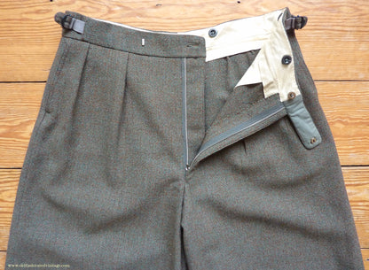 Vintage Mens 1950s Bespoke Tweed Plus Fours +4s Green Brown Wool Trousers Knickers Breeks Pants 36"