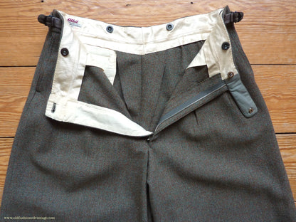 Vintage Mens 1950s Bespoke Tweed Plus Fours +4s Green Brown Wool Trousers Knickers Breeks Pants 36"