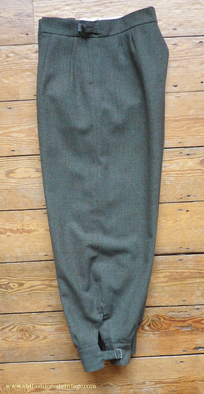 Vintage Mens 1950s Bespoke Tweed Plus Fours +4s Green Brown Wool Trousers Knickers Breeks Pants 36"