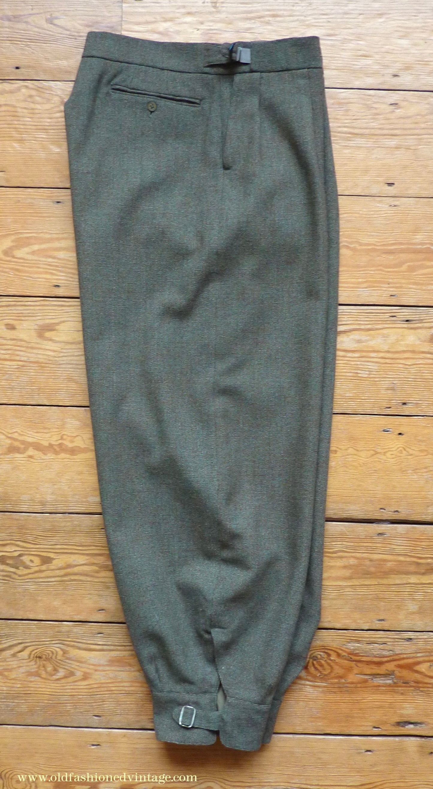 Vintage Mens 1950s Bespoke Tweed Plus Fours +4s Green Brown Wool Trousers Knickers Breeks Pants 36"