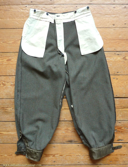 Vintage Mens 1950s Bespoke Tweed Plus Fours +4s Green Brown Wool Trousers Knickers Breeks Pants 36"