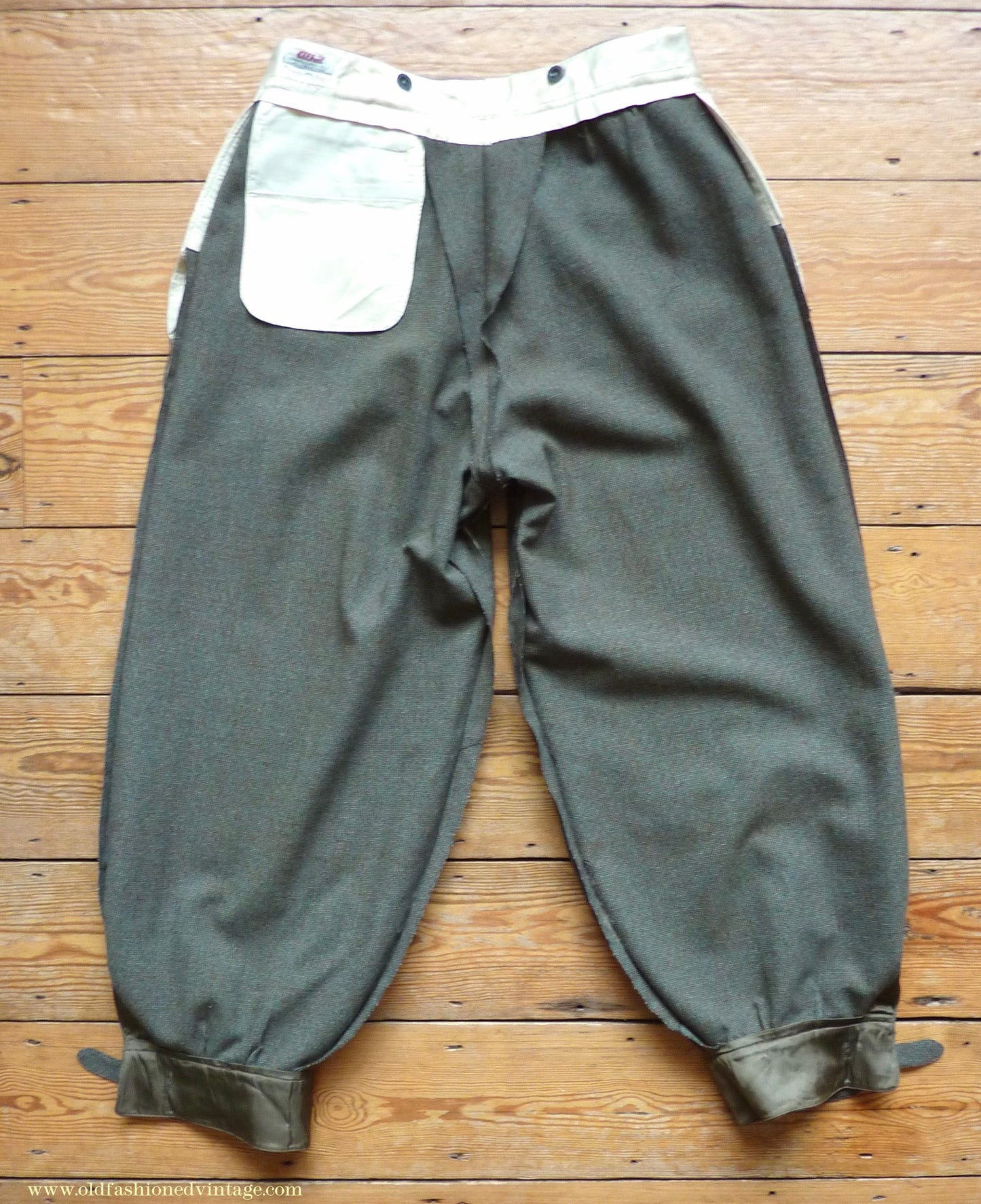Vintage Mens 1950s Bespoke Tweed Plus Fours +4s Green Brown Wool Trousers Knickers Breeks Pants 36"