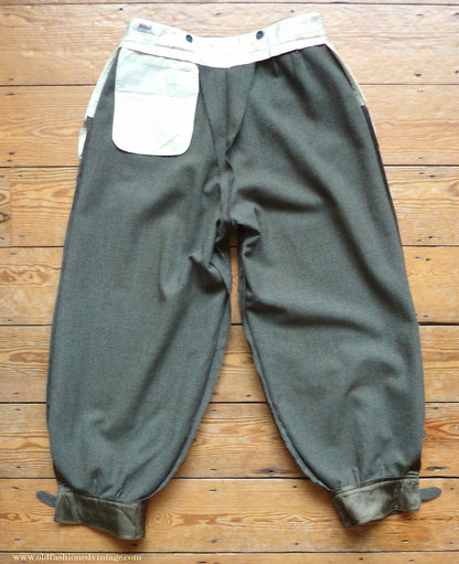 Vintage Mens 1950s Bespoke Tweed Plus Fours +4s Green Brown Wool Trousers Knickers Breeks Pants 36"