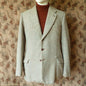 Vintage Mens 1950s Bespoke Harris Tweed Sports Jacket Green Brown Cream Houndstooth Shepherd Check 40"