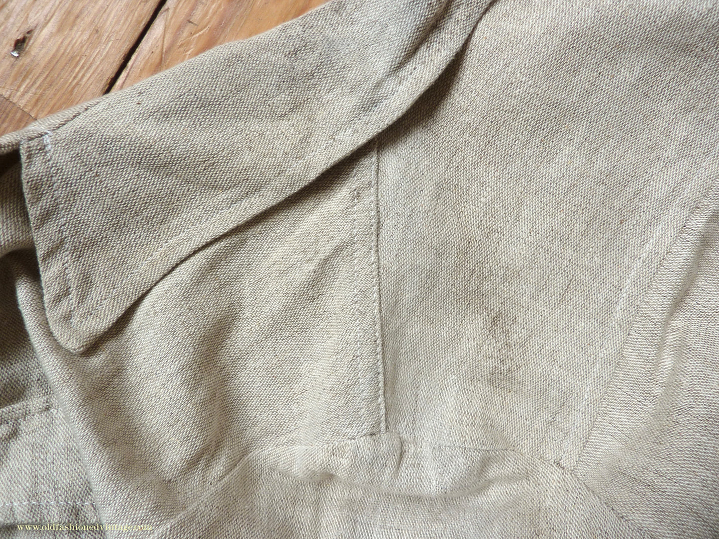 Vintage Mens 1960s 1970s Safari Jacket Belted Patch Pockets Military Style Oatmeal Flax Linen 40"