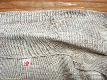Vintage Mens 1960s 1970s Safari Jacket Belted Patch Pockets Military Style Oatmeal Flax Linen 40"