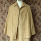 Vintage Mens 1980s Rubberised Inverness Cape Mustard Beige Rain Coat Mackintosh S