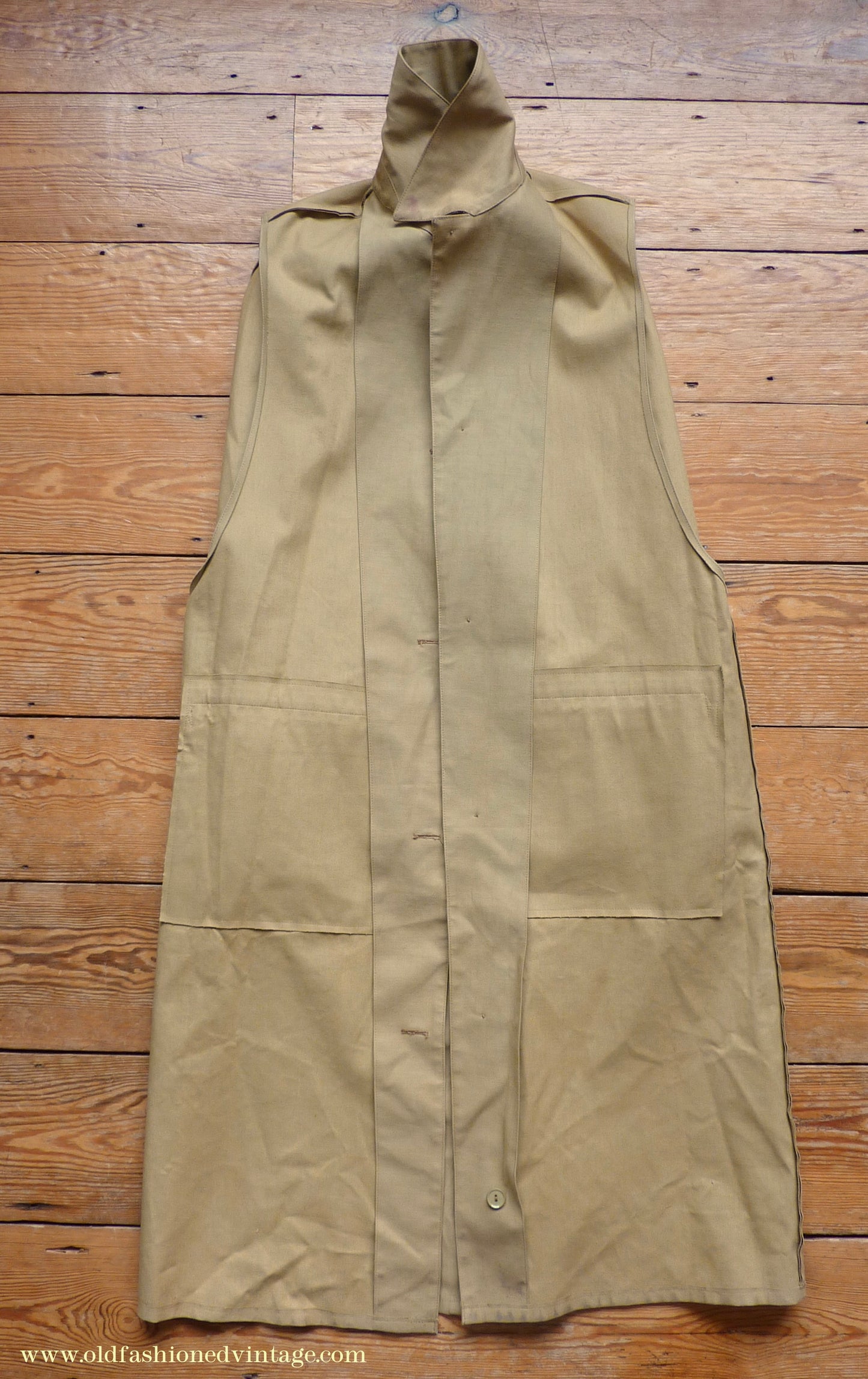 Vintage Mens 1980s Rubberised Inverness Cape Mustard Beige Rain Coat Mackintosh S