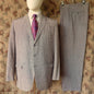 Vintage Mens 1950s American Suit Flecked Slub Shot Silk Effect Rayon Pinky Taupe Grey Black 40"