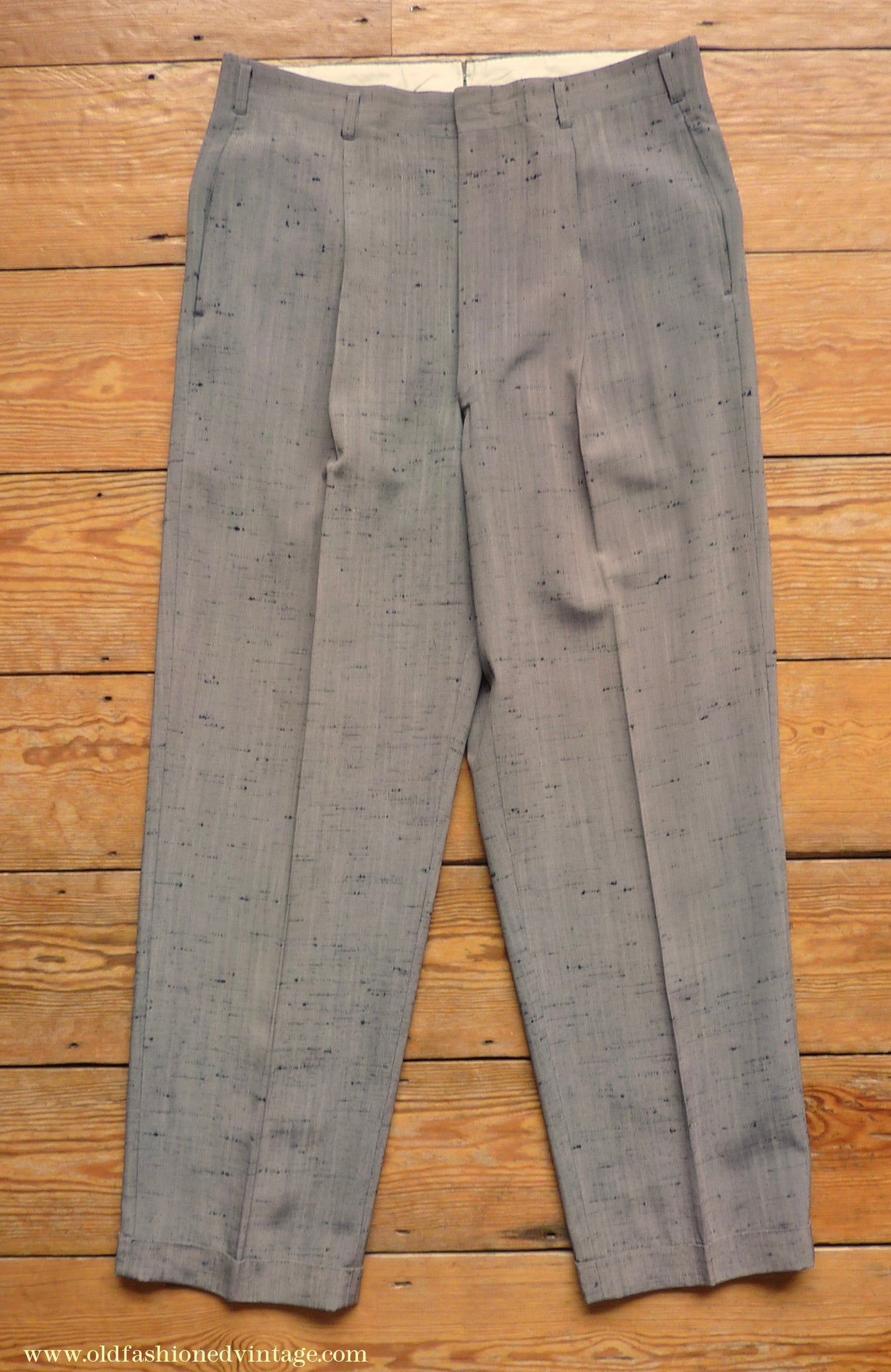 Vintage Mens 1950s American Suit Flecked Slub Shot Silk Effect Rayon Pinky Taupe Grey Black 40"