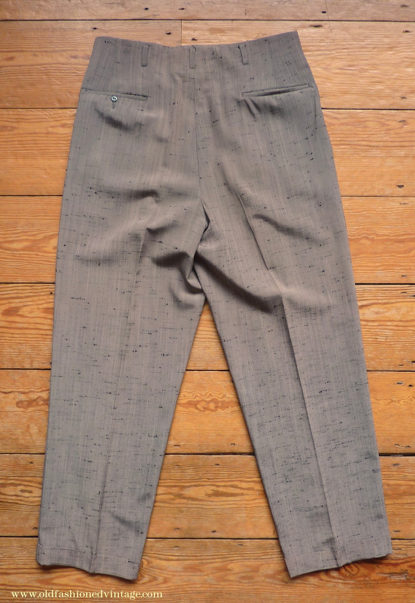 Vintage Mens 1950s American Suit Flecked Slub Shot Silk Effect Rayon Pinky Taupe Grey Black 40"