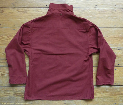 Vintage Mens 1970s 1980s Le Glazik French Breton Fisherman Smock & Trousers Set Brick Red Canvas Workwear M/L