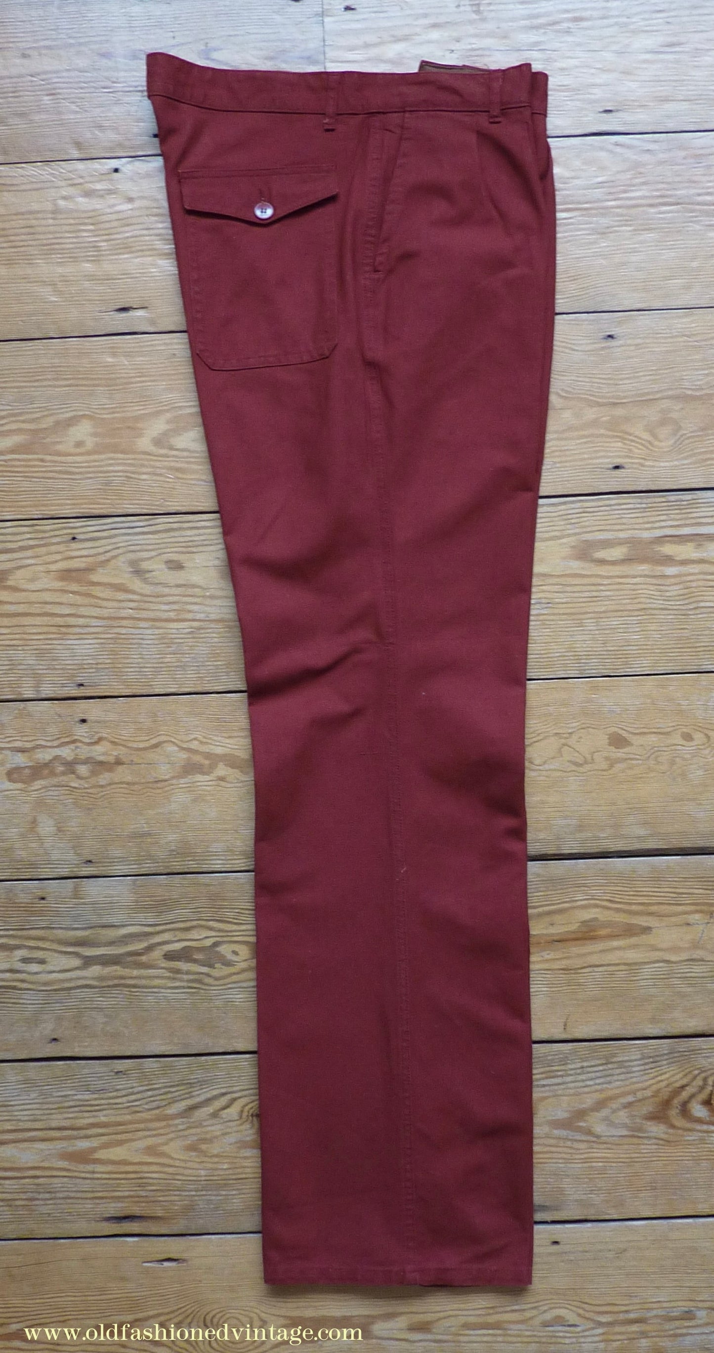 Vintage Mens 1970s 1980s Le Glazik French Breton Fisherman Smock & Trousers Set Brick Red Canvas Workwear M/L