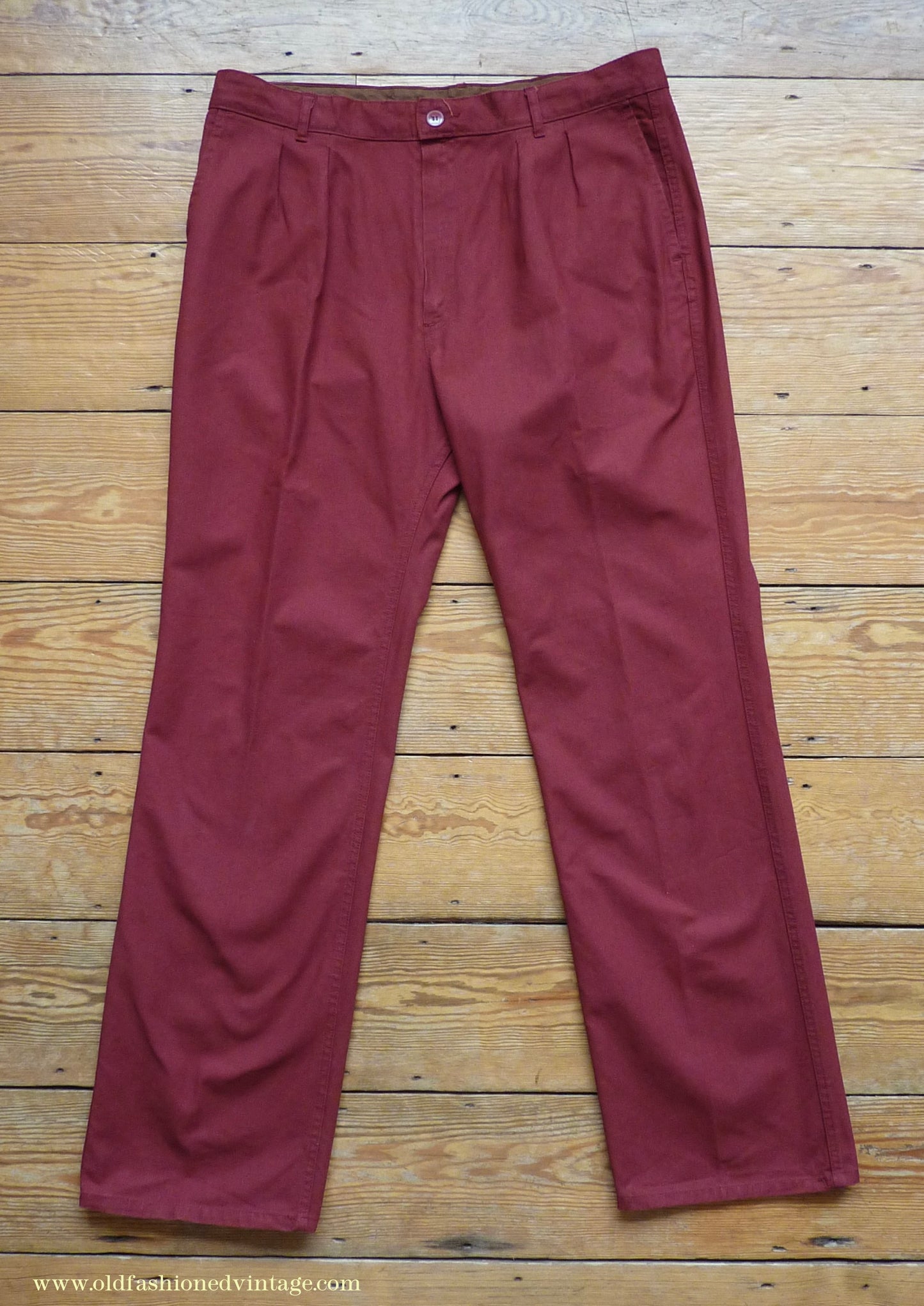 Vintage Mens 1970s 1980s Le Glazik French Breton Fisherman Smock & Trousers Set Brick Red Canvas Workwear M/L
