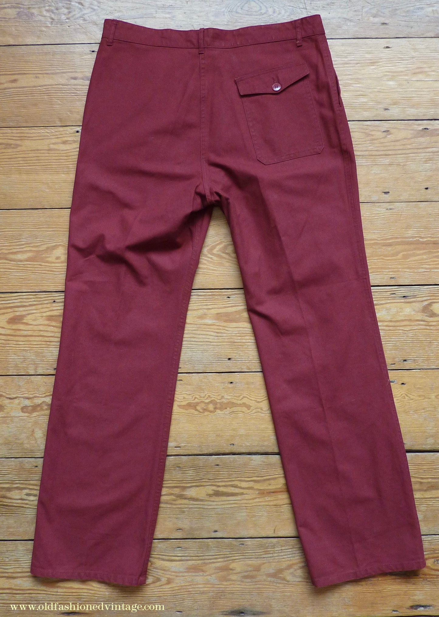 Vintage Mens 1970s 1980s Le Glazik French Breton Fisherman Smock & Trousers Set Brick Red Canvas Workwear M/L