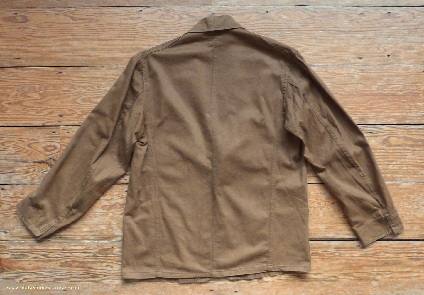 Vintage Mens 1950s British 'Harpoon' Workwear Suit Engineer Jacket & Trousers Brown Cotton Drill 38"