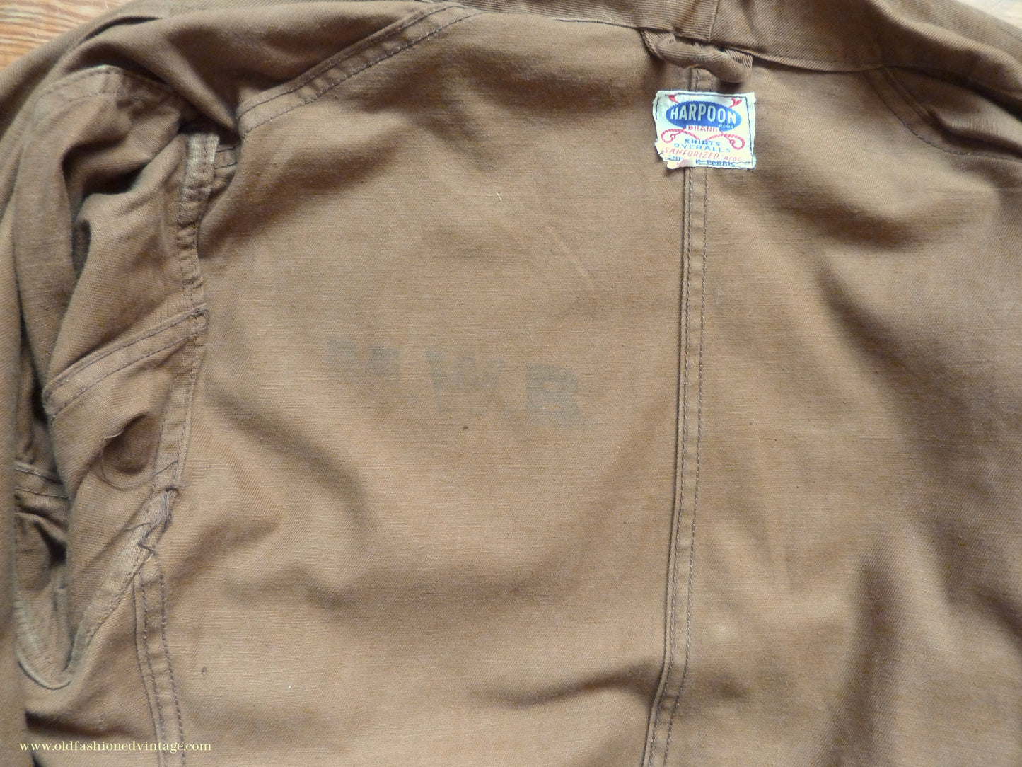 Vintage Mens 1950s British 'Harpoon' Workwear Suit Engineer Jacket & Trousers Brown Cotton Drill 38"