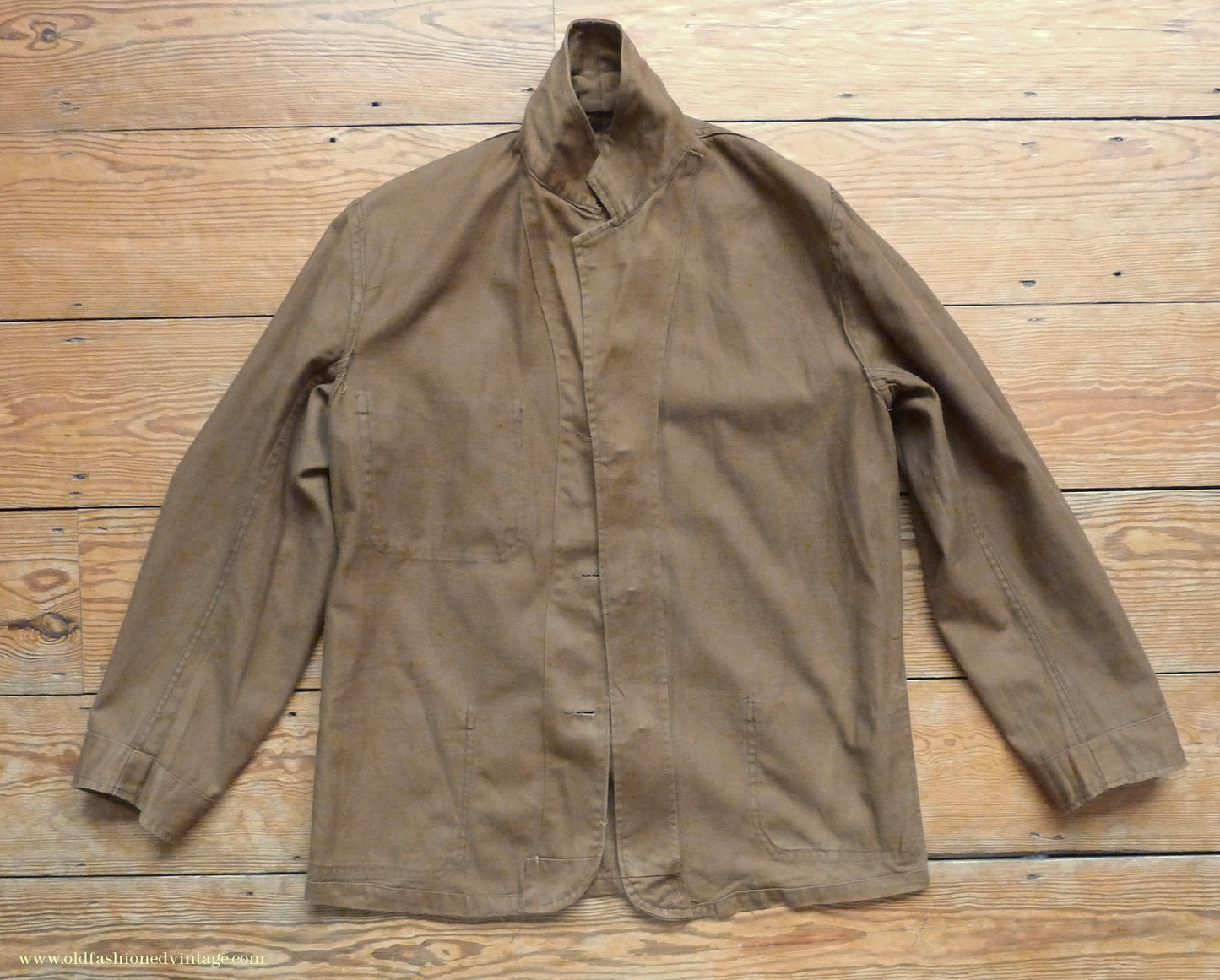 Vintage Mens 1950s British 'Harpoon' Workwear Suit Engineer Jacket & Trousers Brown Cotton Drill 38"