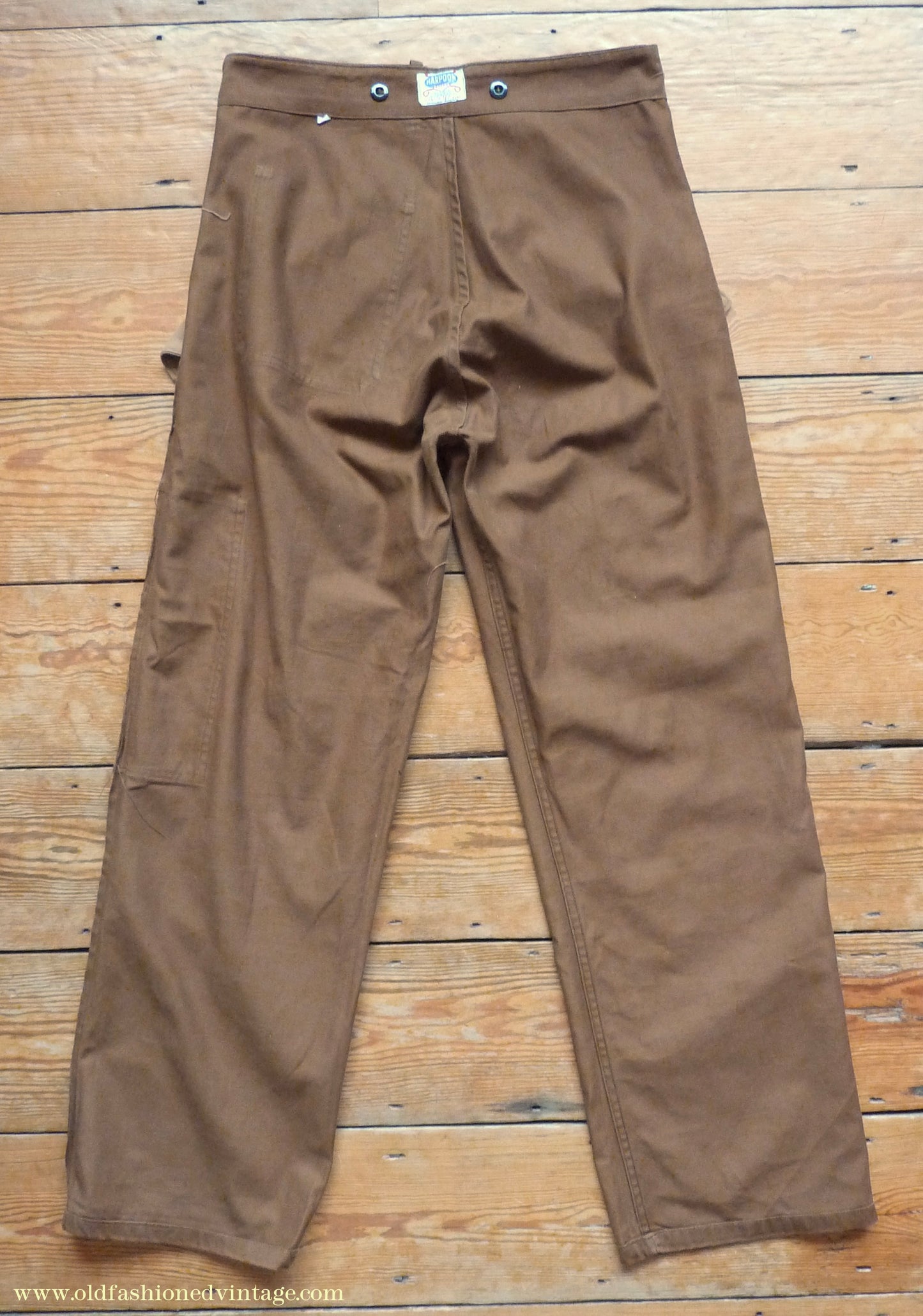 Vintage Mens 1950s British 'Harpoon' Workwear Suit Engineer Jacket & Trousers Brown Cotton Drill 38"