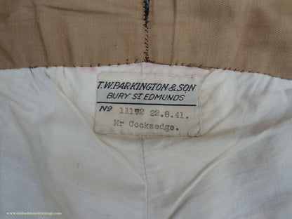 Vintage Mens 1940s Bespoke Tweed Knicker Breeches Plus Fours +4s Grey Green Wool Trousers Breeks Pants 31"