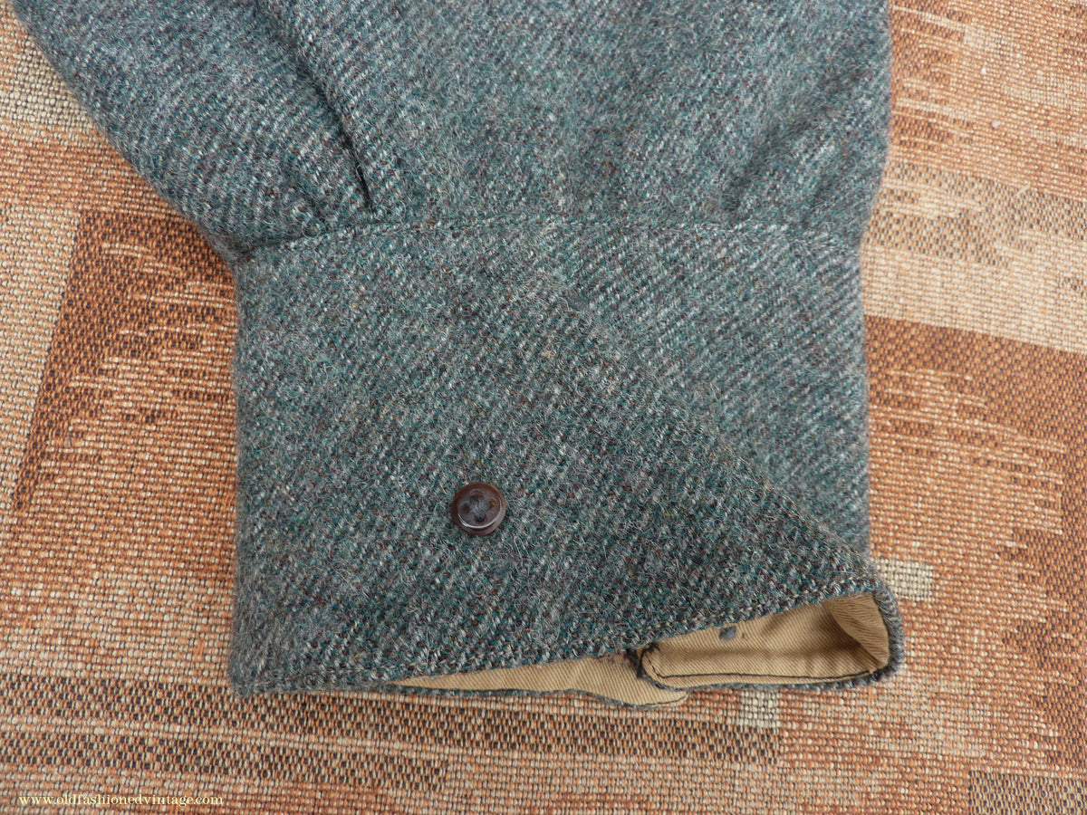 Vintage Mens 1940s Bespoke Tweed Knicker Breeches Plus Fours +4s Grey Green Wool Trousers Breeks Pants 31"