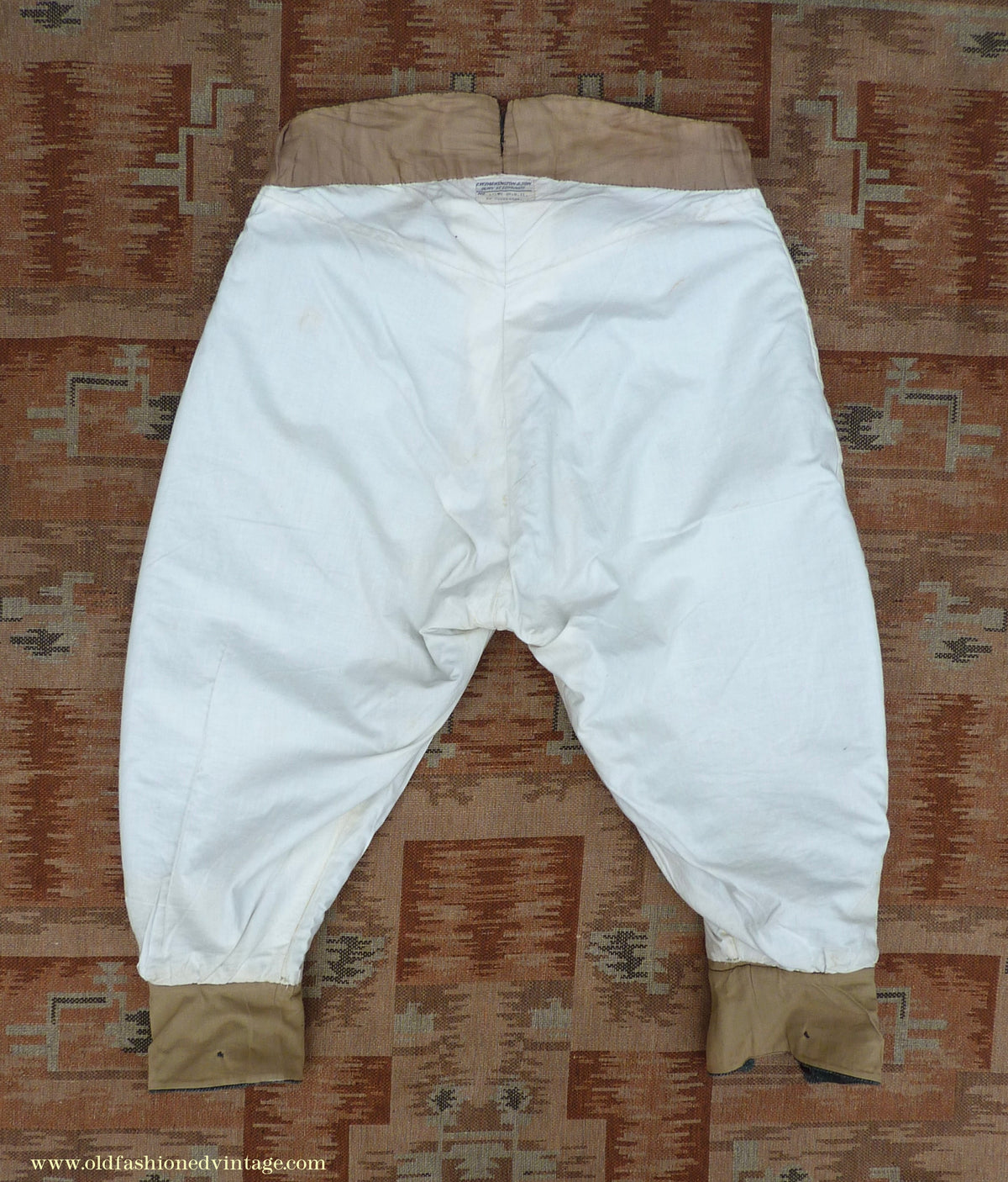 Vintage Mens 1940s Bespoke Tweed Knicker Breeches Plus Fours +4s Grey Green Wool Trousers Breeks Pants 31"