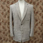 Vintage Mens 1950s Harris Tweed Sports Jacket Patch Pockets Oatmeal Grey Flecked Herringbone 37"