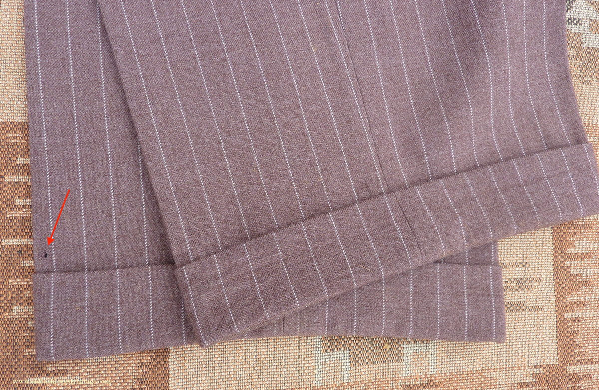 Vintage Mens 1940s American Double Breasted Suit Brown Pinstripe XL XXL 46" / 48"