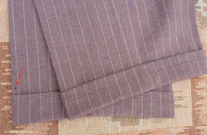 Vintage Mens 1940s American Double Breasted Suit Brown Pinstripe XL XXL 46" / 48"