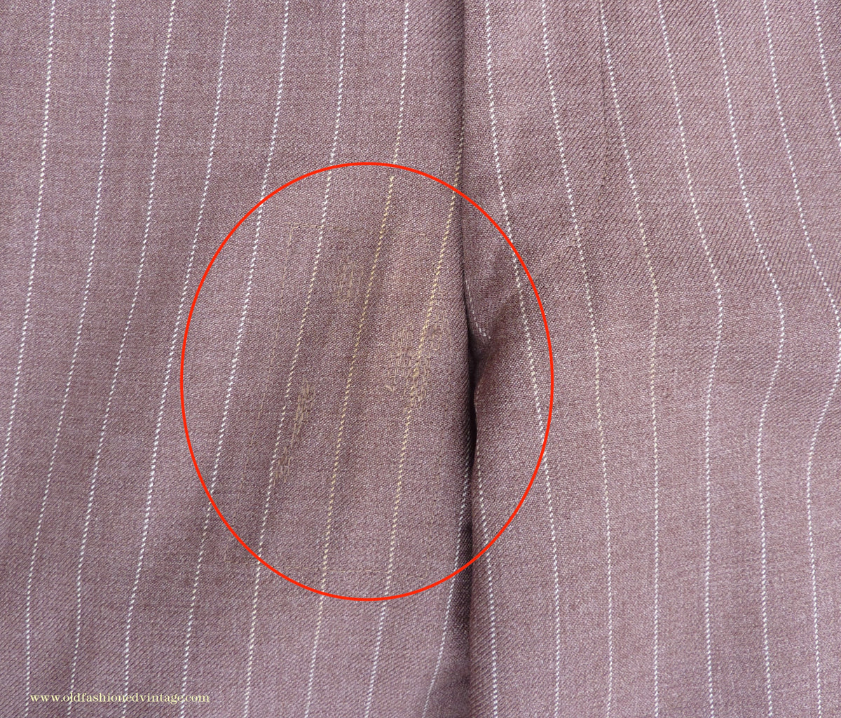 Vintage Mens 1940s American Double Breasted Suit Brown Pinstripe XL XXL 46" / 48"
