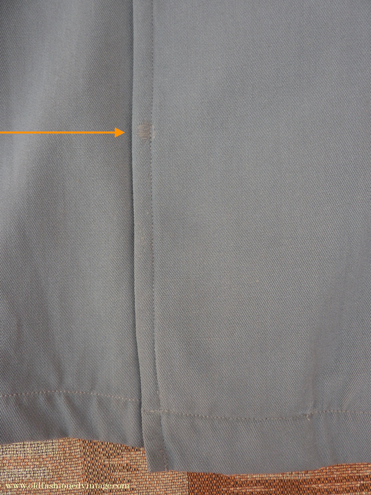 Vintage Mens 1940s 1950s Burton Trenchcoat Grey Gabardine Double Breasted Raincoat Mac