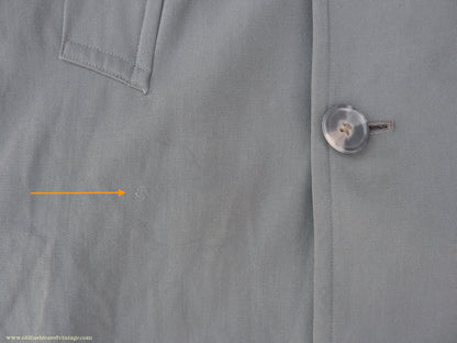 Vintage Mens 1940s 1950s Burton Trenchcoat Grey Gabardine Double Breasted Raincoat Mac
