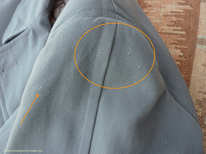 Vintage Mens 1940s 1950s Burton Trenchcoat Grey Gabardine Double Breasted Raincoat Mac