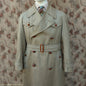 Vintage Youths / Mens 1940s Trench Coat Double Breasted Khaki Tan Raincoat Mac XS