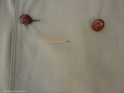 Vintage Youths / Mens 1940s Trench Coat Double Breasted Khaki Tan Raincoat Mac XS