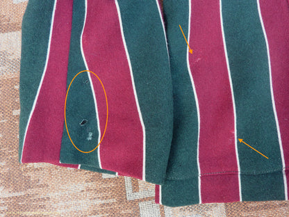 Vintage Mens Youths 1930s Striped Boating Blazer College Varsity Sports Jacket Green Burgundy Wool 36"