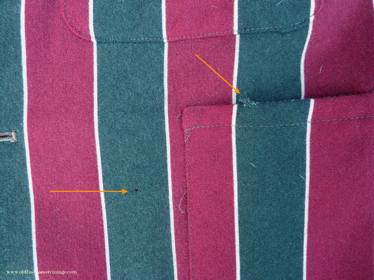 Vintage Mens Youths 1930s Striped Boating Blazer College Varsity Sports Jacket Green Burgundy Wool 36"