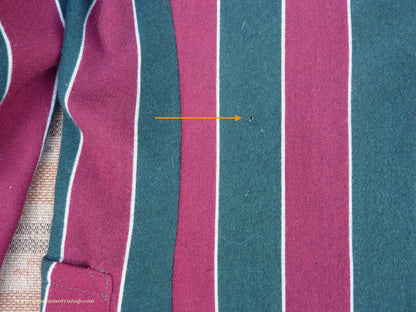 Vintage Mens Youths 1930s Striped Boating Blazer College Varsity Sports Jacket Green Burgundy Wool 36"