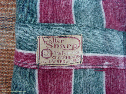 Vintage Mens Youths 1930s Striped Boating Blazer College Varsity Sports Jacket Green Burgundy Wool 36"