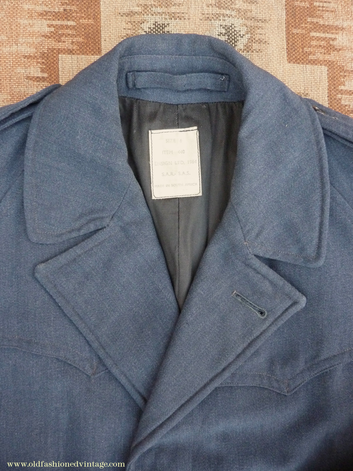 Vintage Mens 1960s Single Breasted Belted Raglan Raincoat Air Force Blue Trench Coat Mac M L