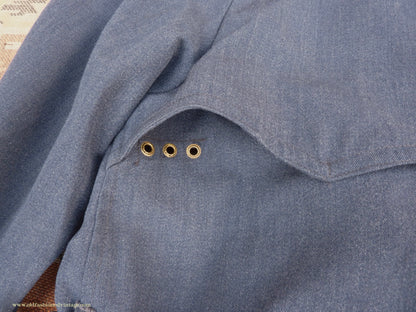 Vintage Mens 1960s Single Breasted Belted Raglan Raincoat Air Force Blue Trench Coat Mac M L