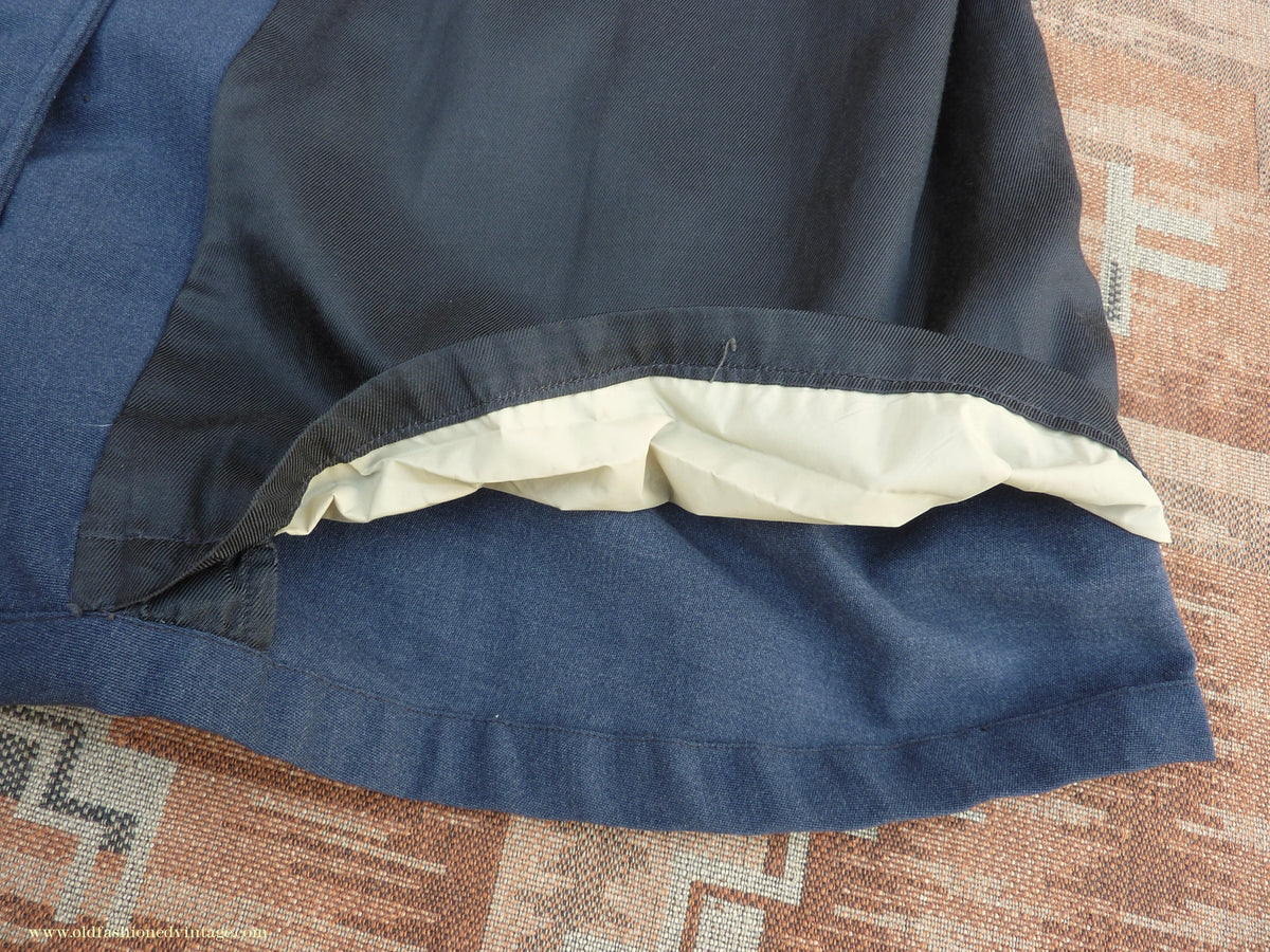 Vintage Mens 1960s Single Breasted Belted Raglan Raincoat Air Force Blue Trench Coat Mac M L