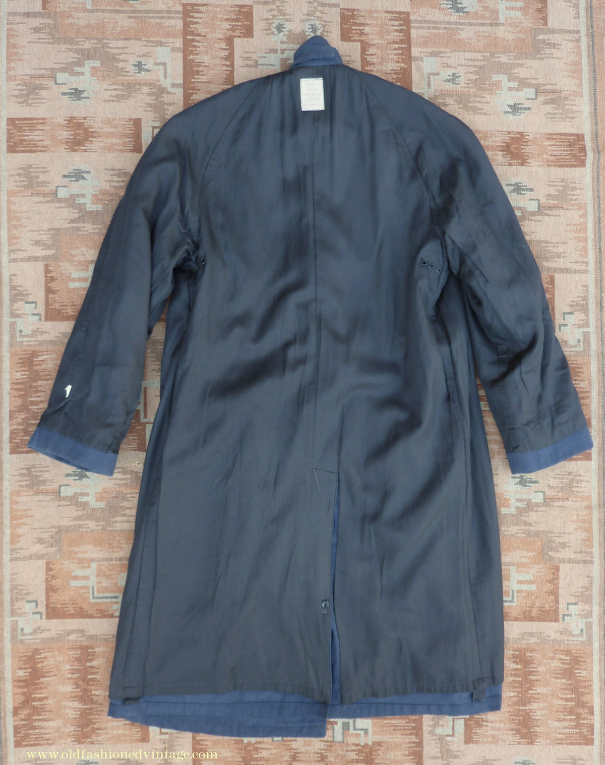 Vintage Mens 1960s Single Breasted Belted Raglan Raincoat Air Force Blue Trench Coat Mac M L